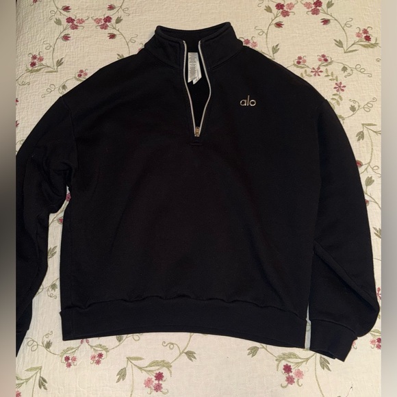 ALO Yoga Tops - ALO Yoga Accolade 1/4 Zip Pullover - Black